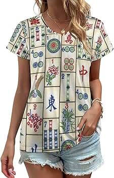 Amazon.com : Fun Mahjong Women''s Tops Summer Fashion